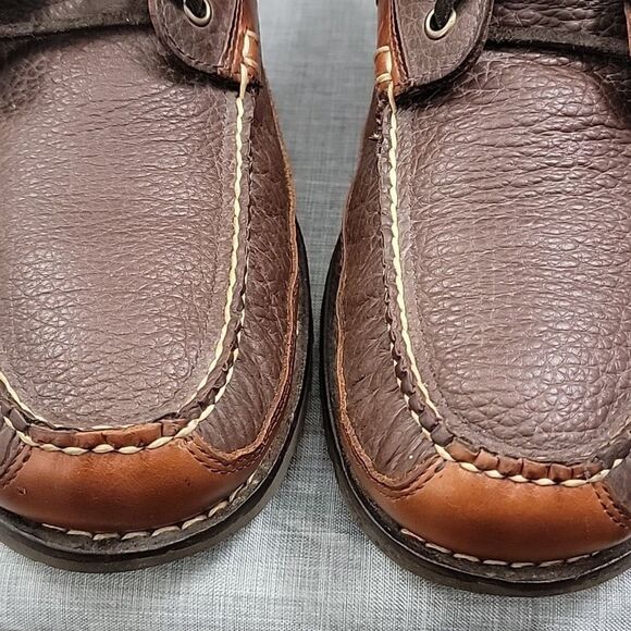 LL Bean Alagash bison handsewn Oxford Raisin brown leather rubber sole men\'s 14 main image 9